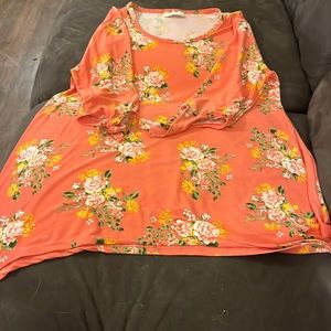Floral pink quarter sleeve long shirt